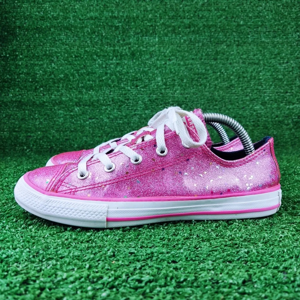 Converse Sneakers Junior 3 Pink Chuck Taylor All Star Glitter Stars 665108C Low